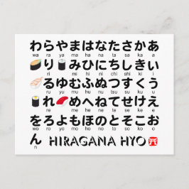 Japanischer Hiragana-Tisch (Sushi) Postkarte