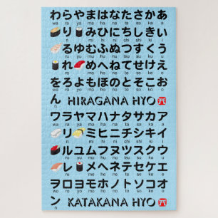 Japanischer Hiragana- und Katakana-Tisch (Sushi) Puzzle