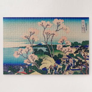 Japanischer Holzblock Art Sakura Mount Fuji Puzzle