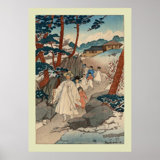Japanischer Holzblock Poster (Vorne)