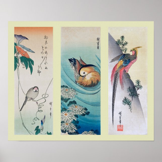 Japanischer Holzblock Poster (Vorne)