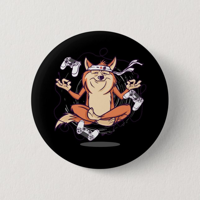Japanischer Hund Shiba Inu Gaming Button (Vorderseite)