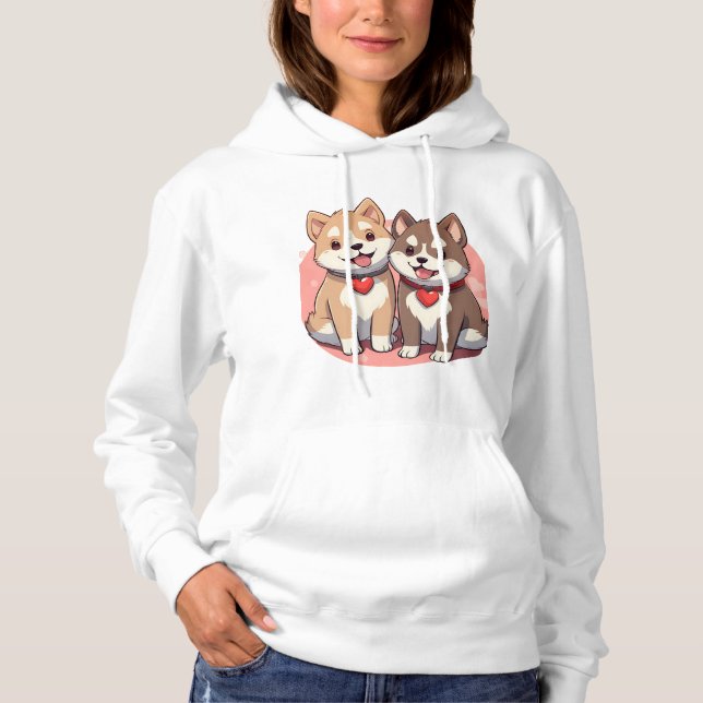 Japanischer Hundekuchen mit Herz Hoodie (Vorderseite)