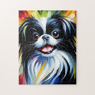 Japanischer Hundeportrait Akrylkkunstdruckhund Puzzle