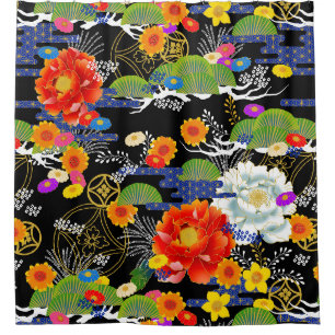 japanischer Jugendstil Duschvorhang