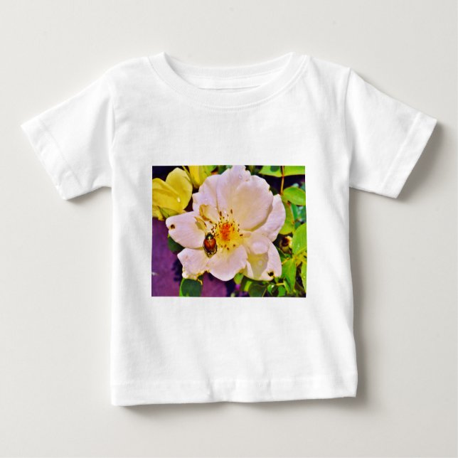 Japanischer Käfer auf White Rose Baby T-shirt (Vorderseite)
