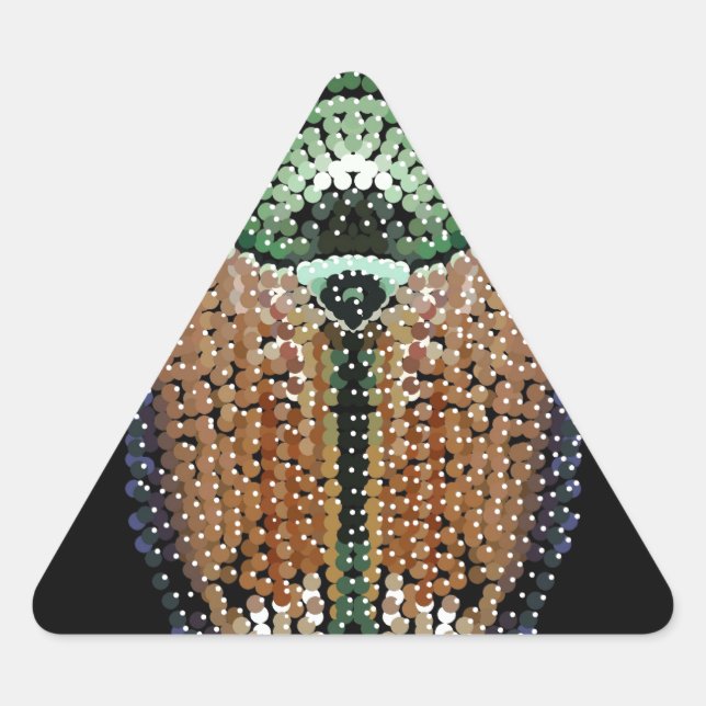 Japanischer Käfer Dreieckiger Aufkleber (Vorderseite)