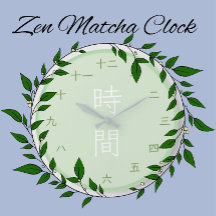 Japanischer Kanji Zen Matcha runde Wanduhr