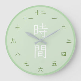 Japanischer Kanji Zen Matcha runde Wanduhr