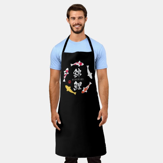 Japanischer Karpfen (Koi oder Nishikigoi) Schürze (Getragen)