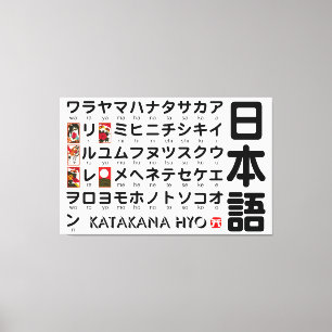 Japanischer Katakana-Tisch (Hanafuda) Leinwanddruck