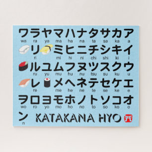 Japanischer Katakana-Tisch (Sushi) Puzzle