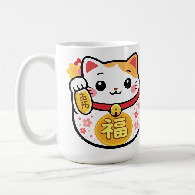 Japanischer Kawaii-Daruma-Tanuki-Maneki Kaffeetasse (Links)