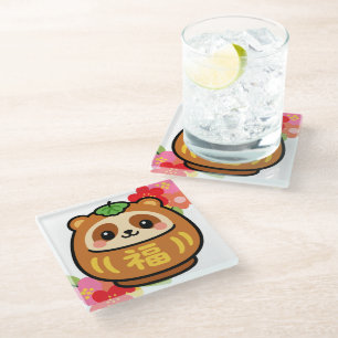 Japanischer Kawaii Tanuki Glasuntersetzer