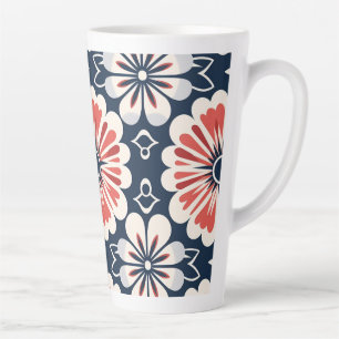 Japanischer Kimono Blumenmuster Hoher Kaffeebecher Milchtasse