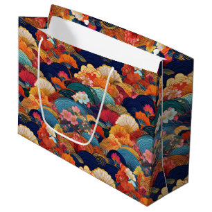 Japanischer Kimono Muster Geschenktasche Große Geschenktüte