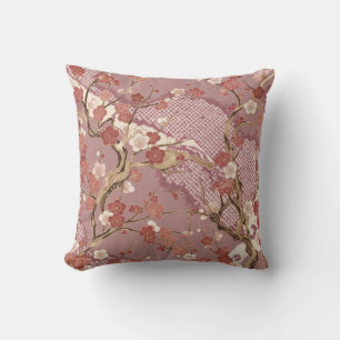Japanischer Kimono Pflaumenblüten Floral Kissen
