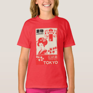 Japanischer Kimono Retro-Modekunst T-Shirt