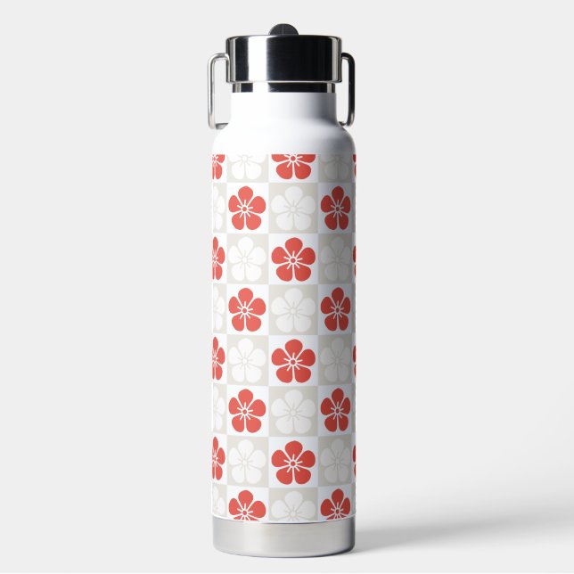 Japanischer KIMONO Stoff, Floret-Muster Trinkflasche (Vorderseite)