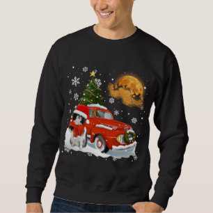 Japanischer Kinn Vintag Wagon Red Truck Weihnachts Sweatshirt