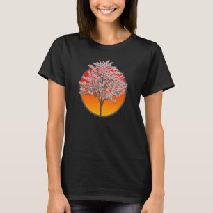 Japanischer Kirschbaum Blossom 80er Vaporwave-Farb T-Shirt