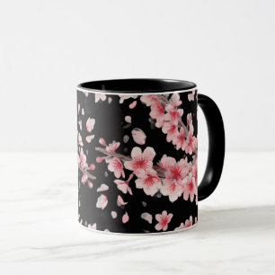 Japanischer Kirschblüten-Rosa-Weiß-Ton Tasse