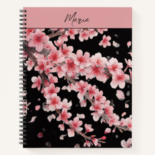Japanischer Kirschblüten-Schimmer Rosa Weiß Notizbuch