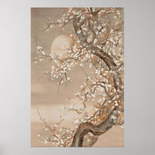 Japanischer Kirschblüten-Wandkunst-Druck Vintage Poster