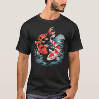 Japanischer Kirschblütenbaum Koi Fisch Yin T-Shirt