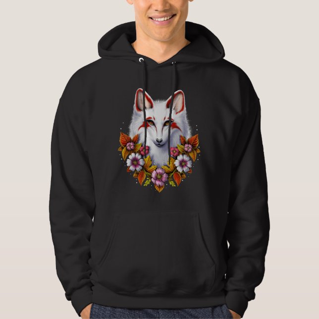 Japanischer Kitsune Fox Hoodie (Vorderseite)