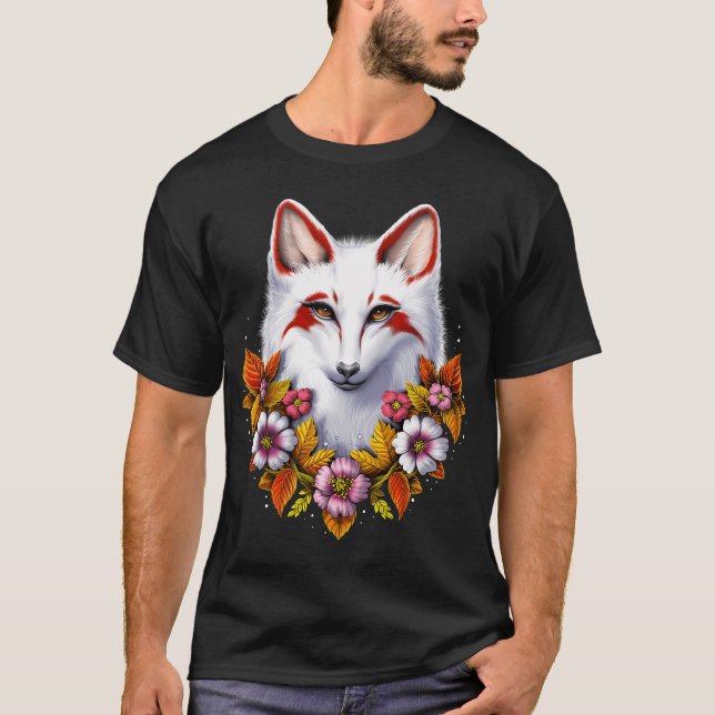 Japanischer Kitsune-Fuchs T-Shirt (Vorderseite)