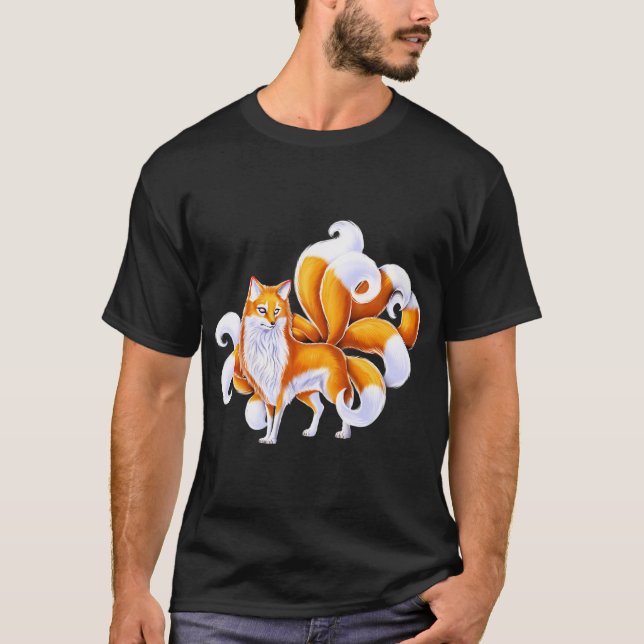 Japanischer Kitsune-Fuchs T-Shirt (Vorderseite)