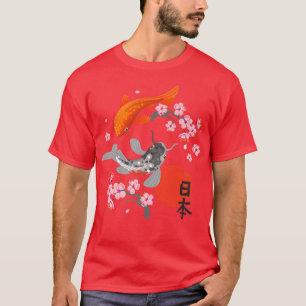 Japanischer Koi Carp Fisch Nishikigoi Fisch Sakura T-Shirt
