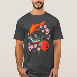 Japanischer Koi Carp Fisch Sakura Nishikigoi Fisch T-Shirt