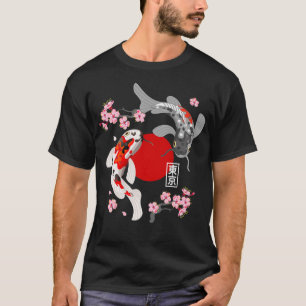Japanischer Koi Carp Fisch Sakura Nishikigoi Fisch T-Shirt
