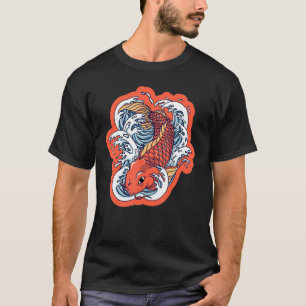Japanischer Koi Carp Nishikigoi Fischkrebs Blüten T-Shirt