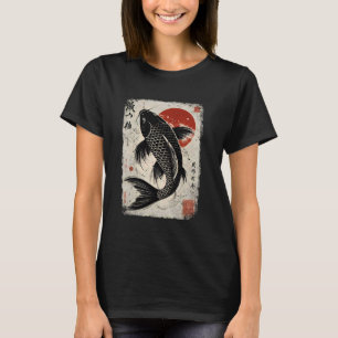 Japanischer Koi Carp Perseverance Koi Fish Sakura  T-Shirt