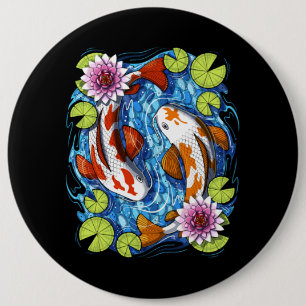 Japanischer Koi Fisch Button