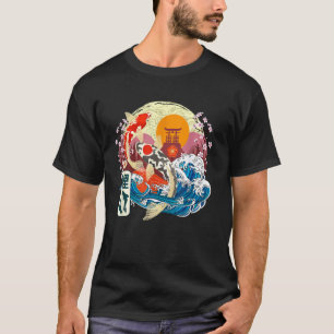 Japanischer Koi-Fisch Große Welle Kanagawa Japan K T-Shirt