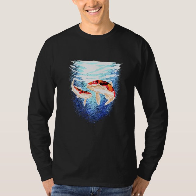 Japanischer Koi Fisch Karpfen Teich Japan Tattoo K T-Shirt (Vorderseite)