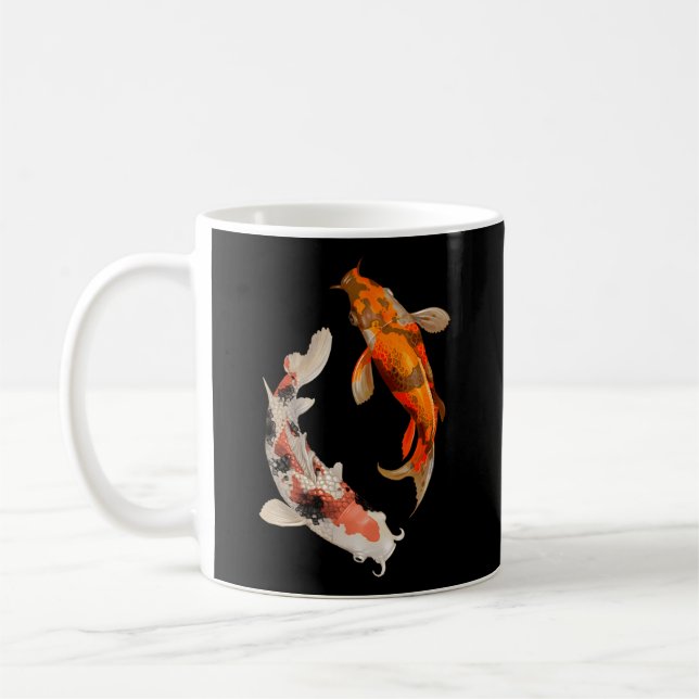 Japanischer Koi Fisch Nishikigoi Yin Yang Carp Kaffeetasse (Links)