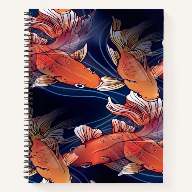 Japanischer Koi Fisch Notizbuch (Vorderseite)