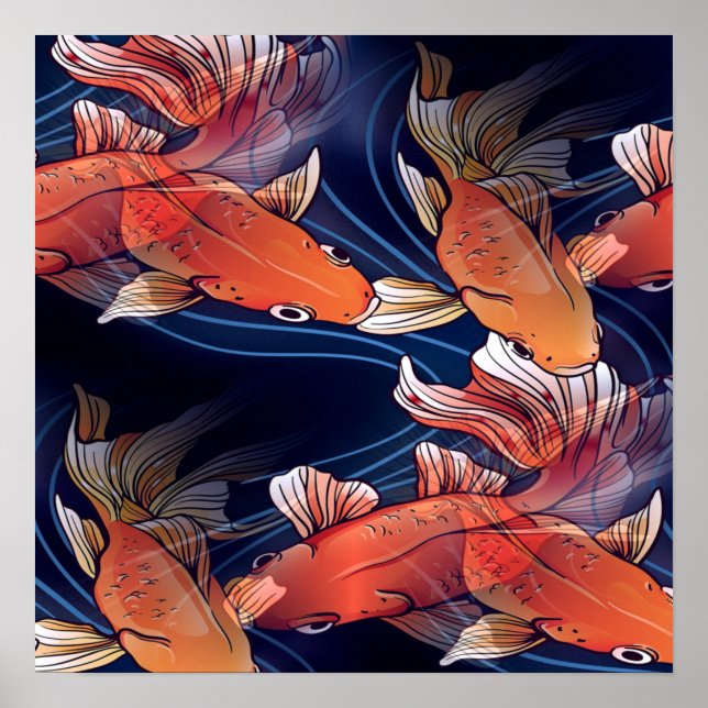 Japanischer Koi Fisch Poster (Vorne)