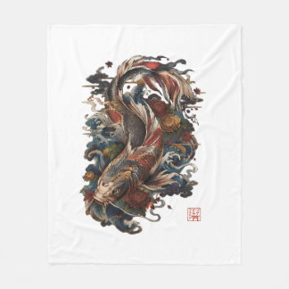 Japanischer Koi-Fisch | Traditionelle japanische T Fleecedecke