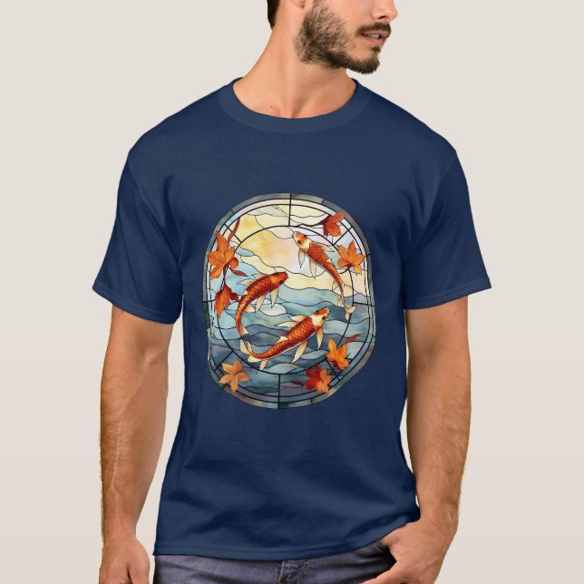 Japanischer Koi Fisch und Herbstleaves T-Shirt (Vorderseite)