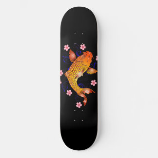 Japanischer Koi Fischkrebs Blüten Skateboard Deck