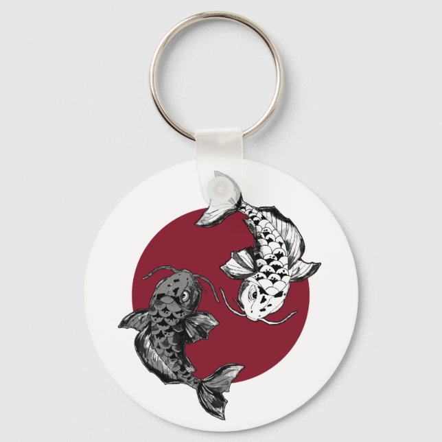 Japanischer Koi-Fischkreislauf Schlüsselanhänger (Vorderseite)