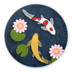 Japanischer Koi-Fischteich Keramikknauf