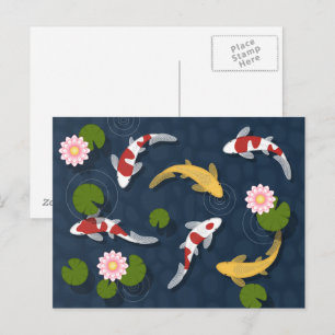 Japanischer Koi-Fischteich Postkarte