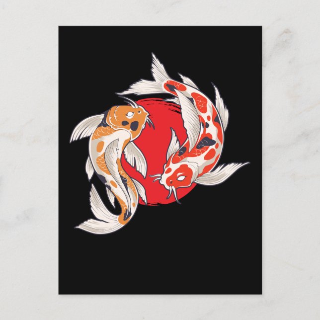 Japanischer Koi Fish Art Fish Bauer Aquakultur Postkarte (Vorderseite)